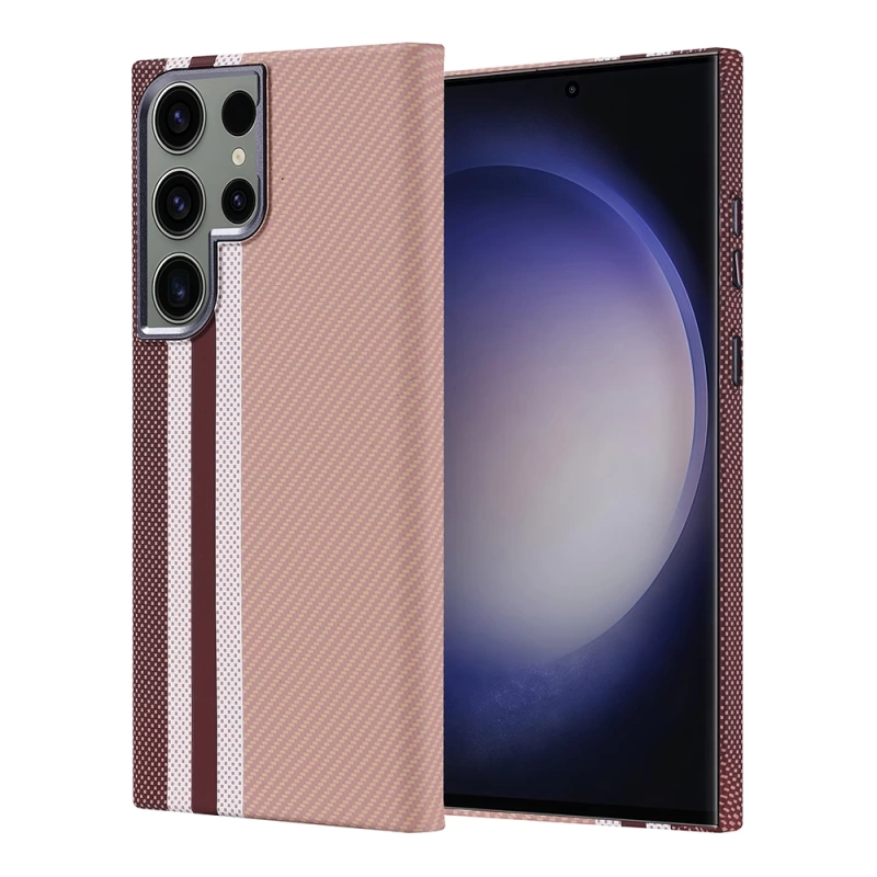 Galaxy S23 Ultra Kılıf M-safe Şarj Özellikli Karbon Fiber Görünümlü Zore Nekst Kapak