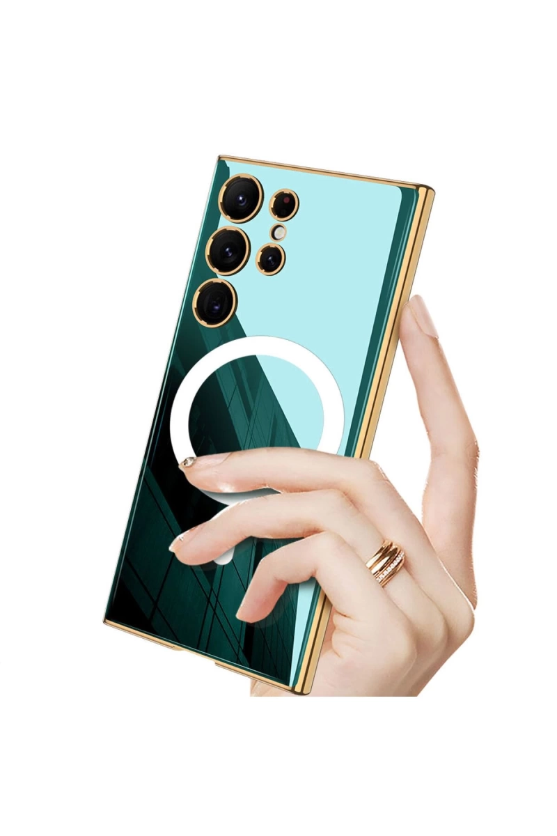 Galaxy S23 Ultra Wireless Şarj Özellikli Kenarları Elektroplating Kaplama Kapak