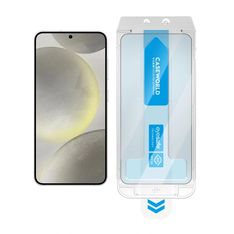 Galaxy S24 CaseWorld Applicator Serisi 2.5D Eyesafe Mavi Işık Teknolojili 0.25mm Temperli Cam Ekran Koruyucu+ Uygulama Aparatı