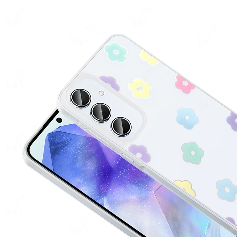 Galaxy S24 FE Kılıf Şeffaf Figürlü Zore Folk Sert Kapak
