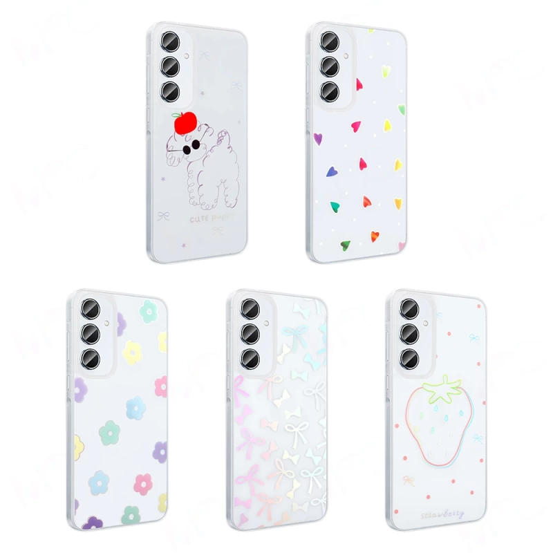 Galaxy S24 FE Kılıf Şeffaf Figürlü Zore Folk Sert Kapak