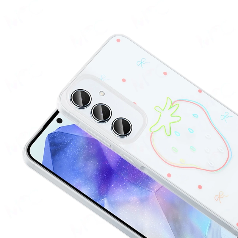 Galaxy S24 FE Kılıf Şeffaf Figürlü Zore Folk Sert Kapak