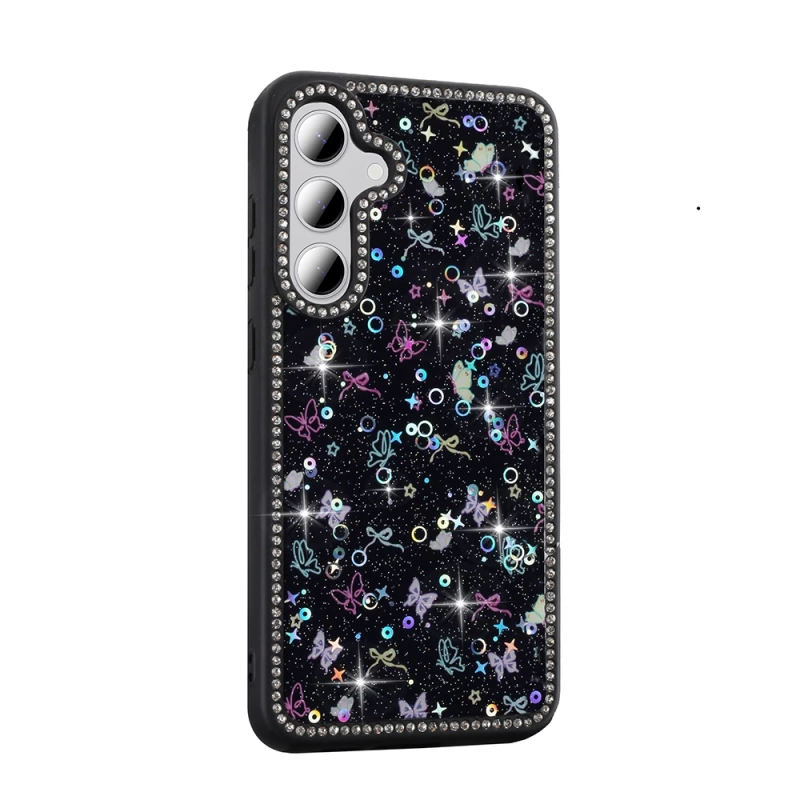 Galaxy S24 FE Kılıf Taşlı ve Simli Tasarım Zore Azra Kapak