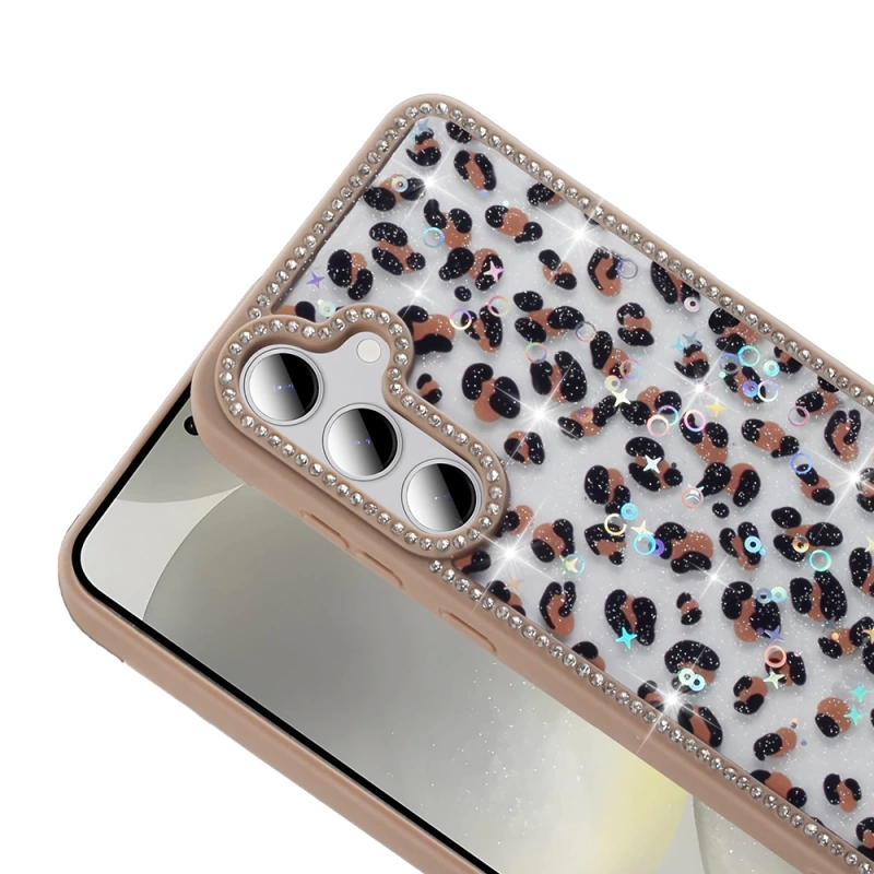 Galaxy S24 FE Kılıf Taşlı ve Simli Tasarım Zore Azra Kapak