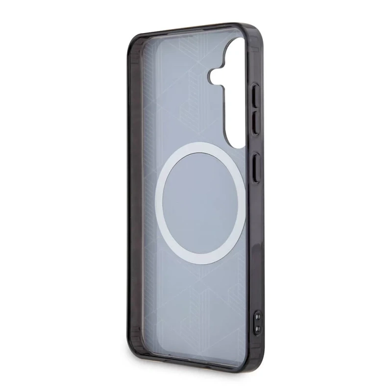 Galaxy S24 Kılıf Lacoste Orjinal Lisanslı M-safe Şarj Özellikli Çift Katmanlı Timsah Logolu Blend Monogram Kapak