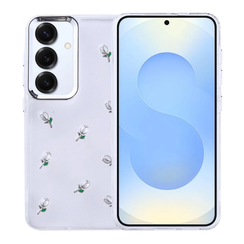 Galaxy S24 Plus Kılıf Airbag Tasarımlı Simli Şeffaf Zore Kutup Kapak
