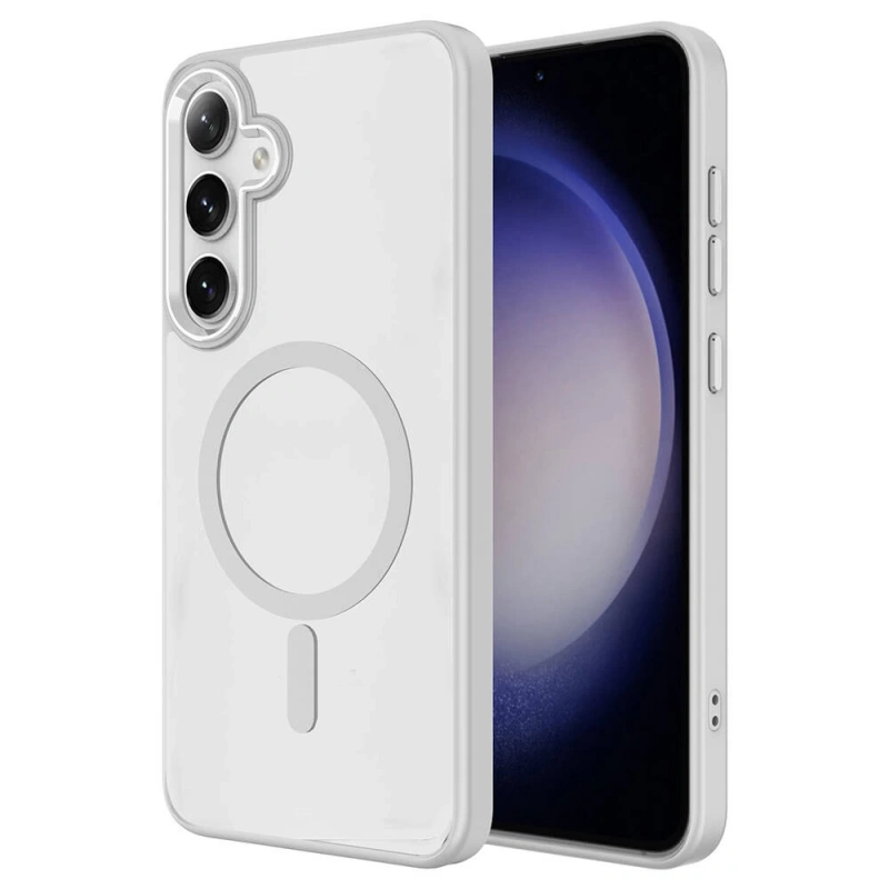 Galaxy S24 Plus Kılıf M-safe Şarj Özellikli Zore Krom M-safe Silikon Kapak