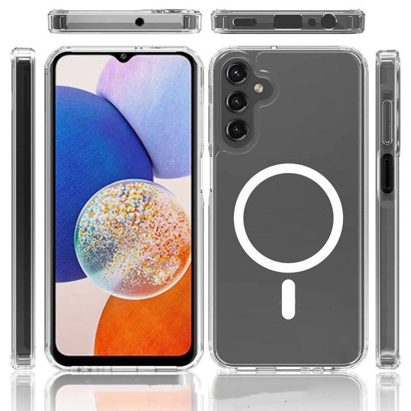 Galaxy S24 Plus Kılıf M-safe Şarj Özellikli Şeffaf Sert PC Zore Embos Kapak