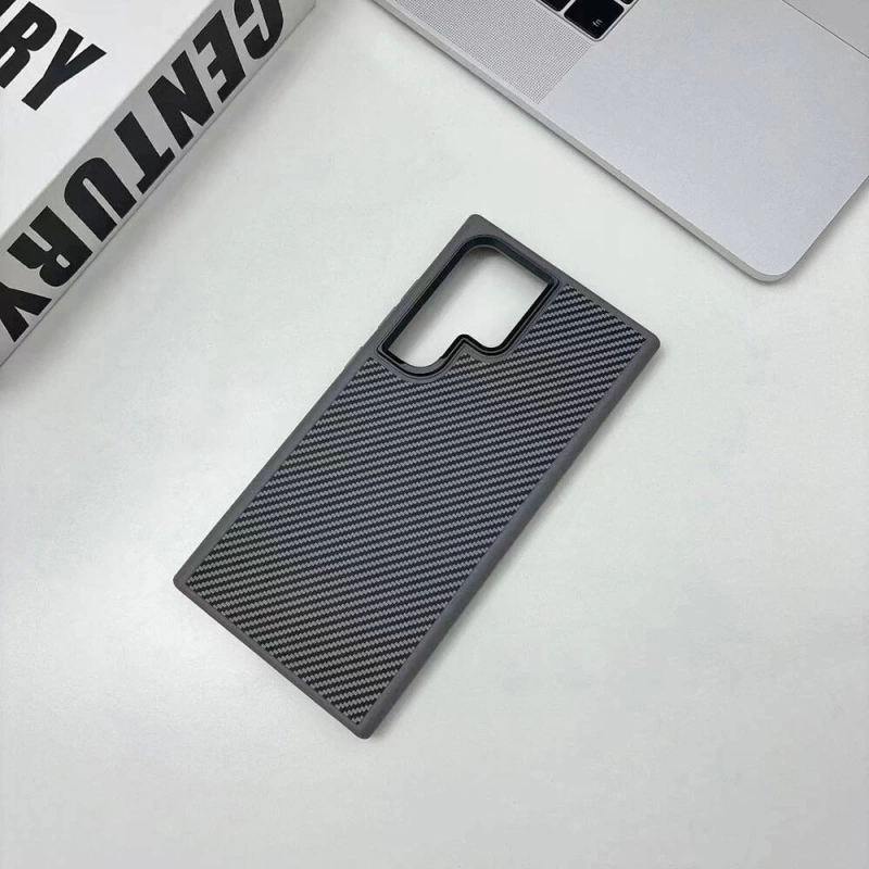 Galaxy S24 Ultra Kılıf M-safe Şarj Özellikli Karbon Fiber Görünümlü Zore Troy Kapak