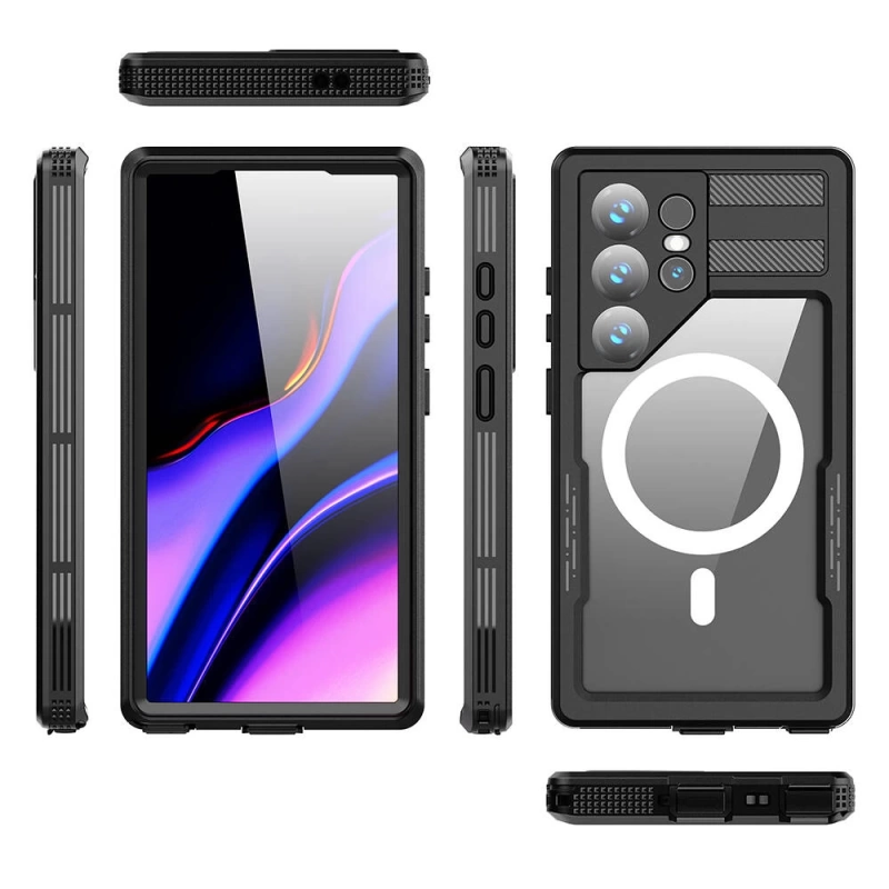 Galaxy S24 Ultra Kılıf M-safe Şarj Özellikli 1-1 Su Geçirmez Kılıf