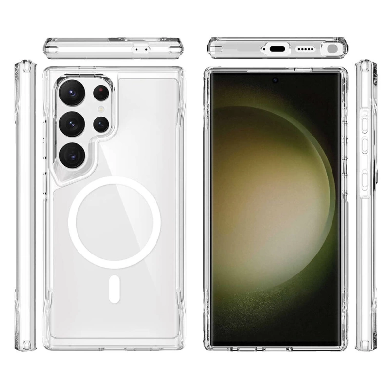 Galaxy S24 Ultra Kılıf Zore M-safe Şarj Özellikli T-Max M-safe Kapak