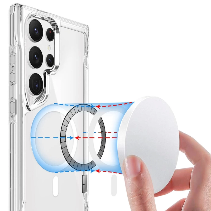 Galaxy S24 Ultra Kılıf Zore M-safe Şarj Özellikli T-Max M-safe Kapak