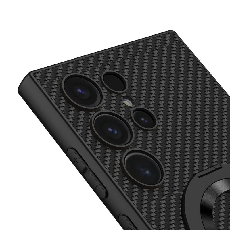 Galaxy S24 Ultra Wireless Şarj Özellikli Zore Kıpta Standlı M-safe Silikon Kapak