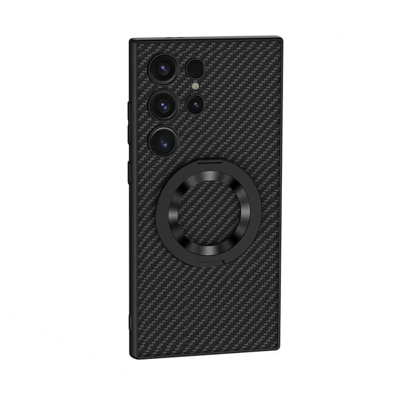 Galaxy S24 Ultra Wireless Şarj Özellikli Zore Kıpta Standlı M-safe Silikon Kapak