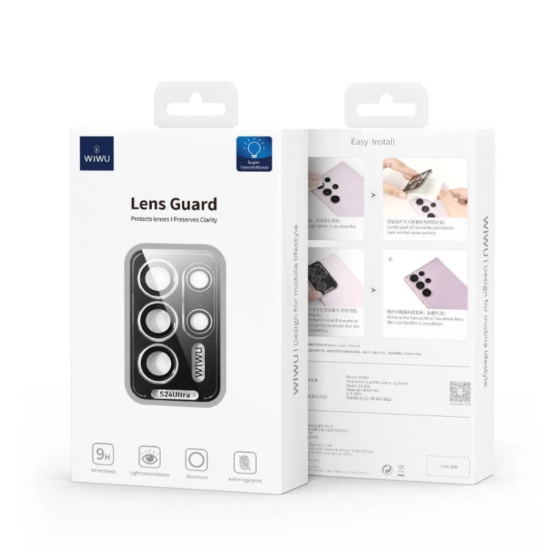 Galaxy S24 Ultra Wiwu LG-008 Lens Guard Darbelere Karşı Dayanıklı Kamera Lens Koruyucu