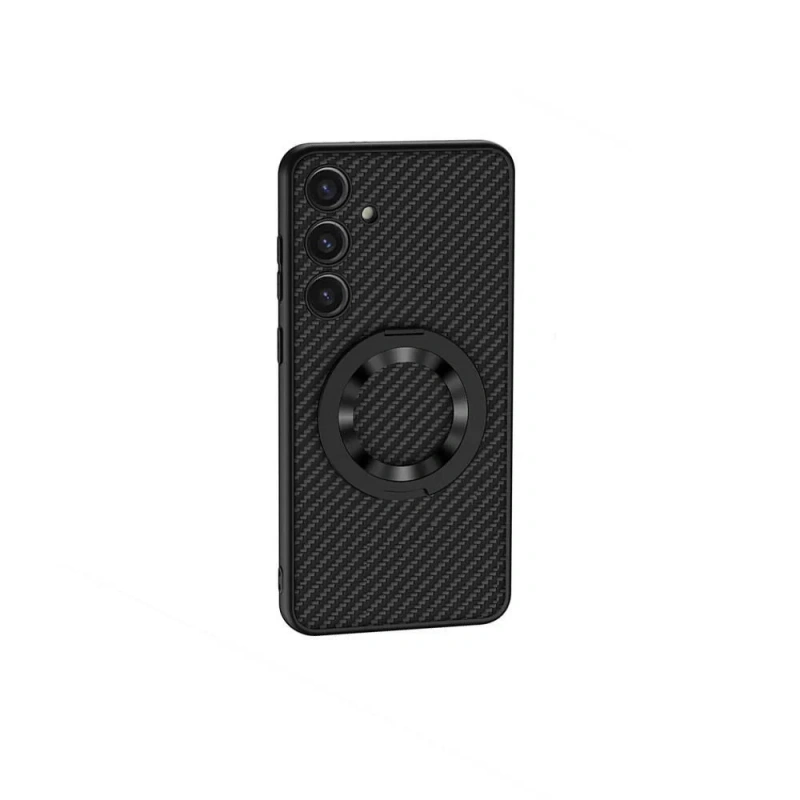 Galaxy S24 Wireless Şarj Özellikli Zore Kıpta Standlı M-safe Silikon Kapak