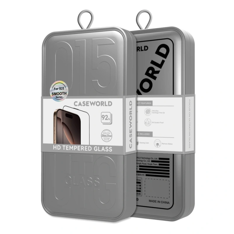 Galaxy S25 CaseWorld 0.25mm HD 3D Temperli Cam Ekran Koruyucu + Uygulama Aparatlı