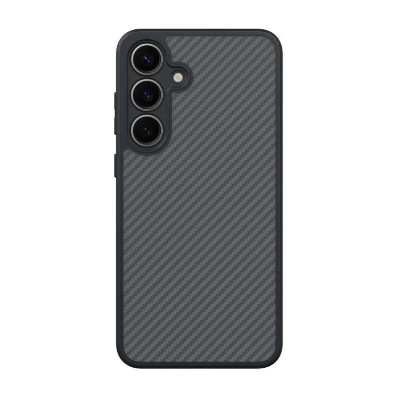 Galaxy S25 Kılıf M-safe Şarj Özellikli Karbon Fiber Tasarımlı Zore Elnino Kapak