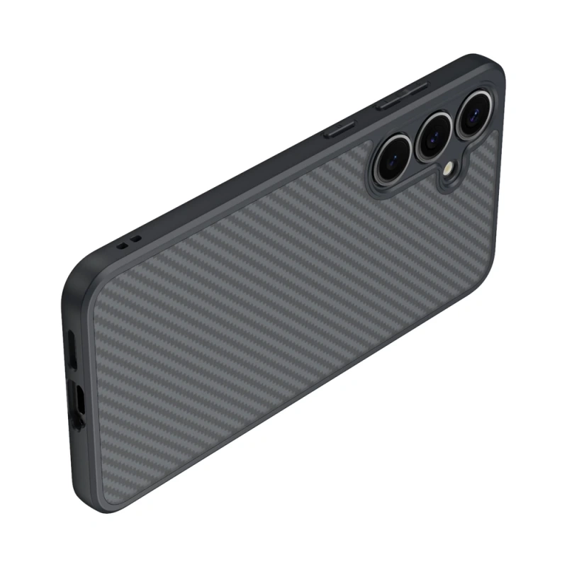 Galaxy S25 Kılıf M-safe Şarj Özellikli Karbon Fiber Tasarımlı Zore Elnino Kapak