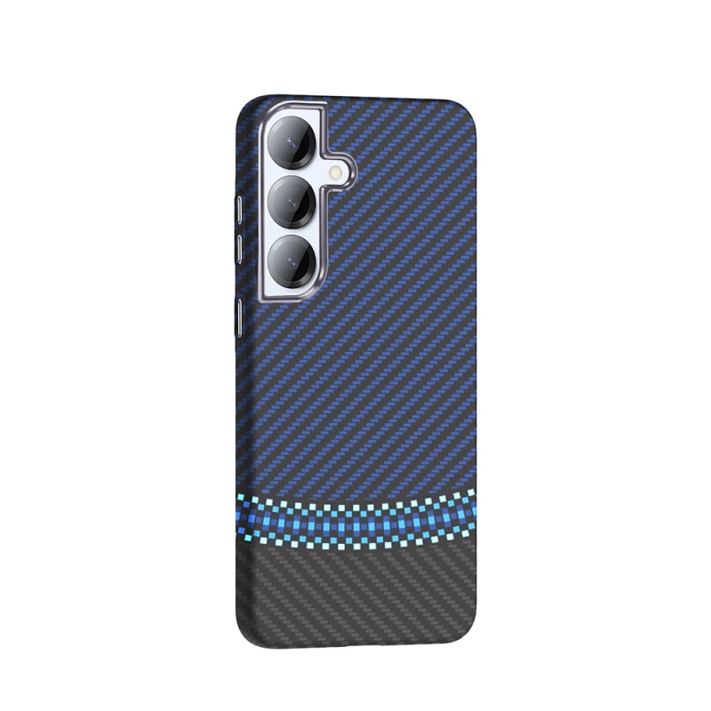 Galaxy S25 Plus Kılıf M-safe Şarj Özellikli Karbon Fiber Görünümlü Zore Gros Kapak