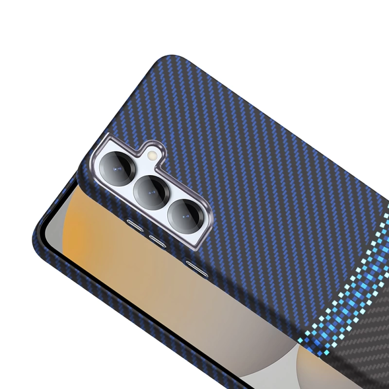 Galaxy S25 Plus Kılıf M-safe Şarj Özellikli Karbon Fiber Görünümlü Zore Gros Kapak