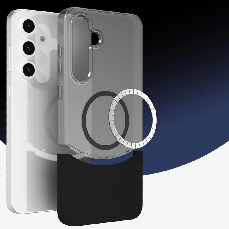 Galaxy S25 Plus Kılıf M-Safe Şarj Özellikli Mıknatıslı Zore Duble Kapak