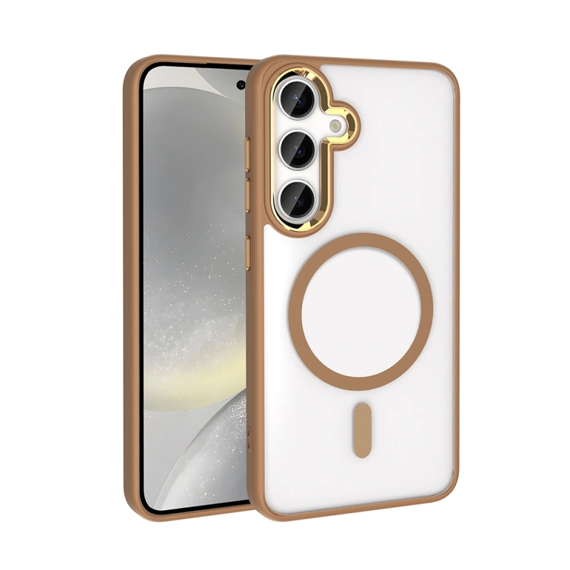 Galaxy S25 Plus Kılıf M-safe Şarj Özellikli Zore Krom M-safe Silikon Kapak