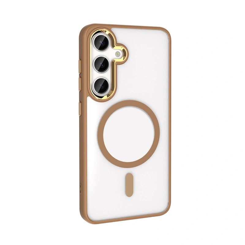 Galaxy S25 Plus Kılıf M-safe Şarj Özellikli Zore Krom M-safe Silikon Kapak