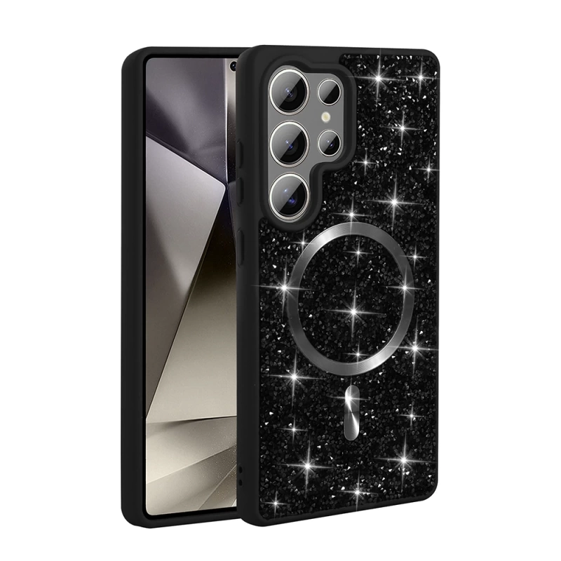 Galaxy S25 Ultra Kılıf Parlak Taşlı Tasarım Zore Pırlanta Kapak