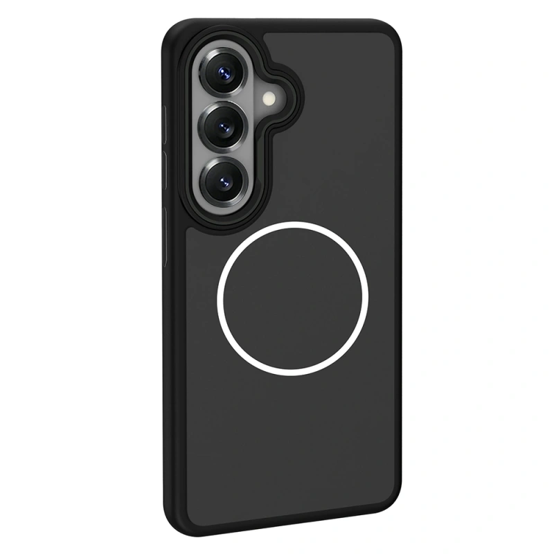 Galaxy S26 Kılıf M-Safe Şarj Özellikli Metal Kamera Çerçeveli Zore Sanremo Silikon Kapak