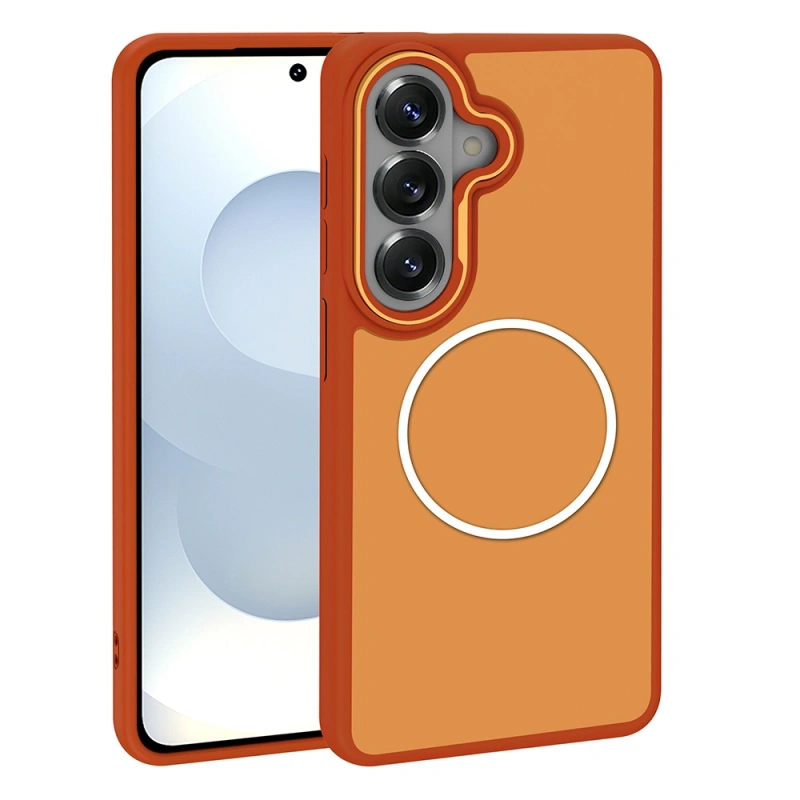 Galaxy S26 Plus Kılıf M-Safe Şarj Özellikli Metal Kamera Çerçeveli Zore Sanremo Silikon Kapak