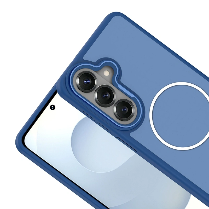 Galaxy S26 Plus Kılıf M-Safe Şarj Özellikli Metal Kamera Çerçeveli Zore Sanremo Silikon Kapak