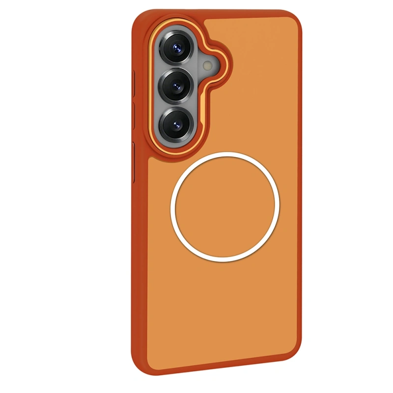 Galaxy S26 Plus Kılıf M-Safe Şarj Özellikli Metal Kamera Çerçeveli Zore Sanremo Silikon Kapak