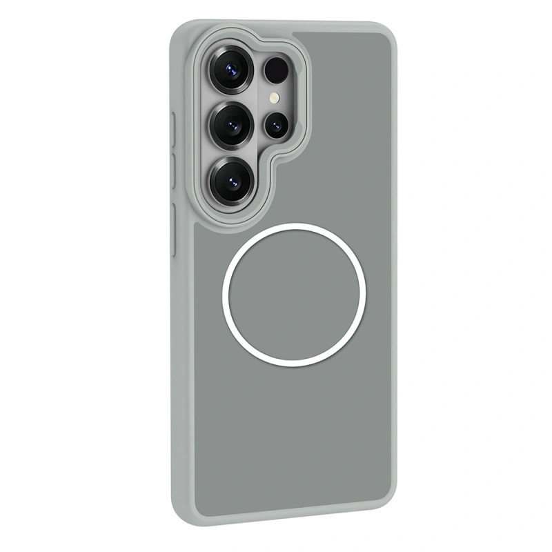 Galaxy S26 Ultra Kılıf M-Safe Şarj Özellikli Metal Kamera Çerçeveli Zore Sanremo Silikon Kapak