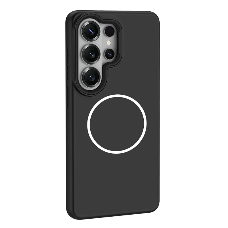 Galaxy S26 Ultra Kılıf M-Safe Şarj Özellikli Metal Kamera Çerçeveli Zore Sanremo Silikon Kapak