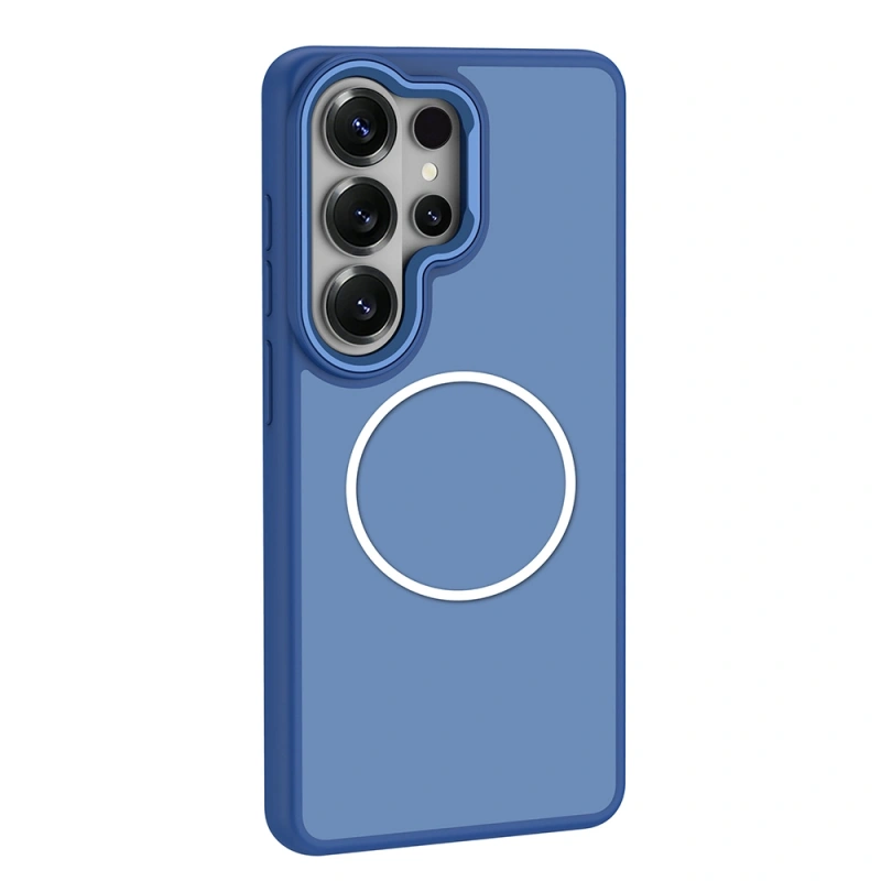 Galaxy S26 Ultra Kılıf M-Safe Şarj Özellikli Metal Kamera Çerçeveli Zore Sanremo Silikon Kapak