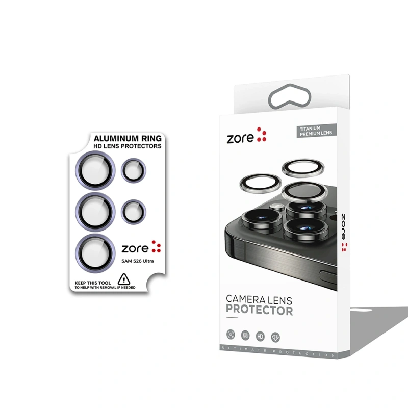 Galaxy S26 Ultra Zore CL-12 Premium Safir Parmak İzi Bırakmayan Anti-Reflective Kamera Lens Koruyucu