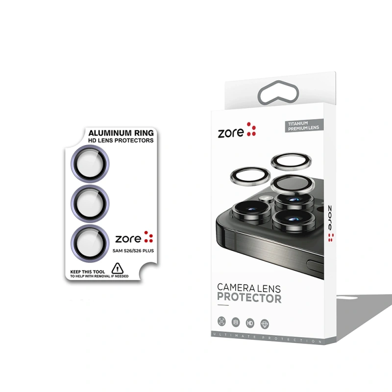 Galaxy S26 Zore CL-12 Premium Safir Parmak İzi Bırakmayan Anti-Reflective Kamera Lens Koruyucu