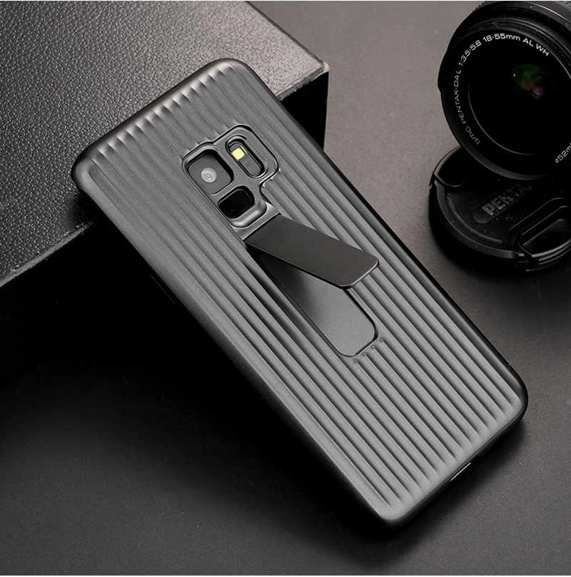 Galaxy S9 Plus Kılıf Zore Wave Standlı Mıknatıslı Kapak
