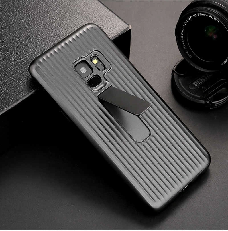 Galaxy S9 Plus Kılıf Zore Wave Standlı Mıknatıslı Kapak