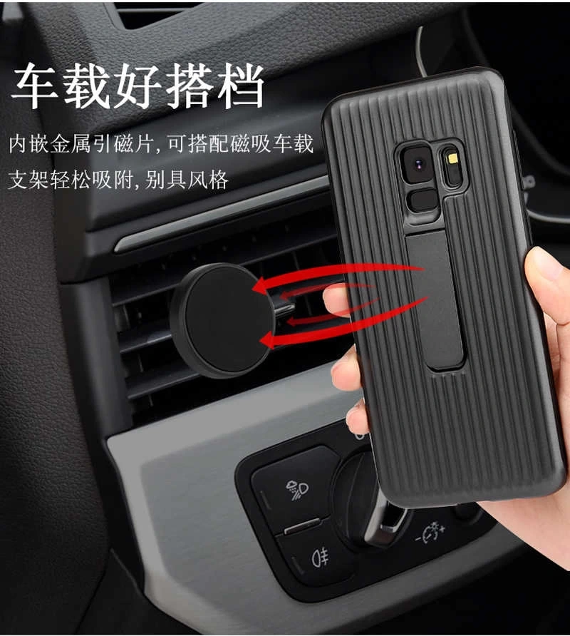 Galaxy S9 Plus Kılıf Zore Wave Standlı Mıknatıslı Kapak