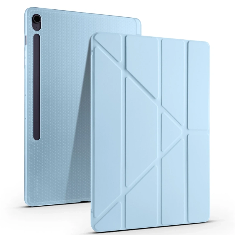 Galaxy Tab S10 FE Plus Kılıf Zore Tri Folding Kalem Bölmeli Standlı Kılıf