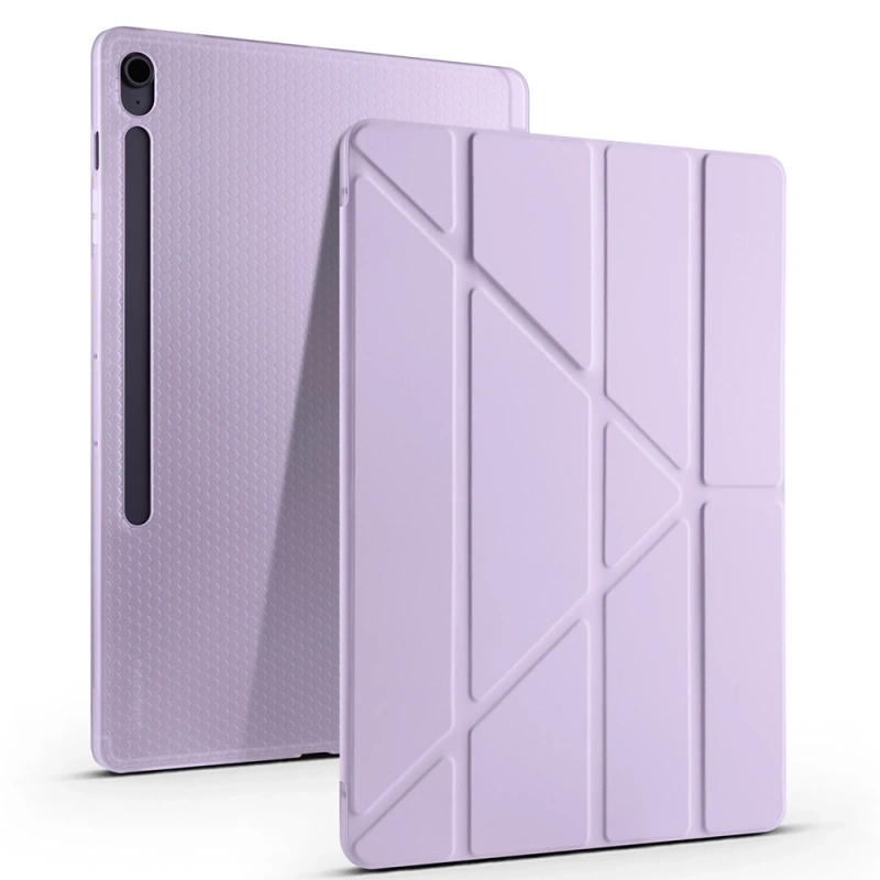 Galaxy Tab S10 FE Plus Kılıf Zore Tri Folding Kalem Bölmeli Standlı Kılıf