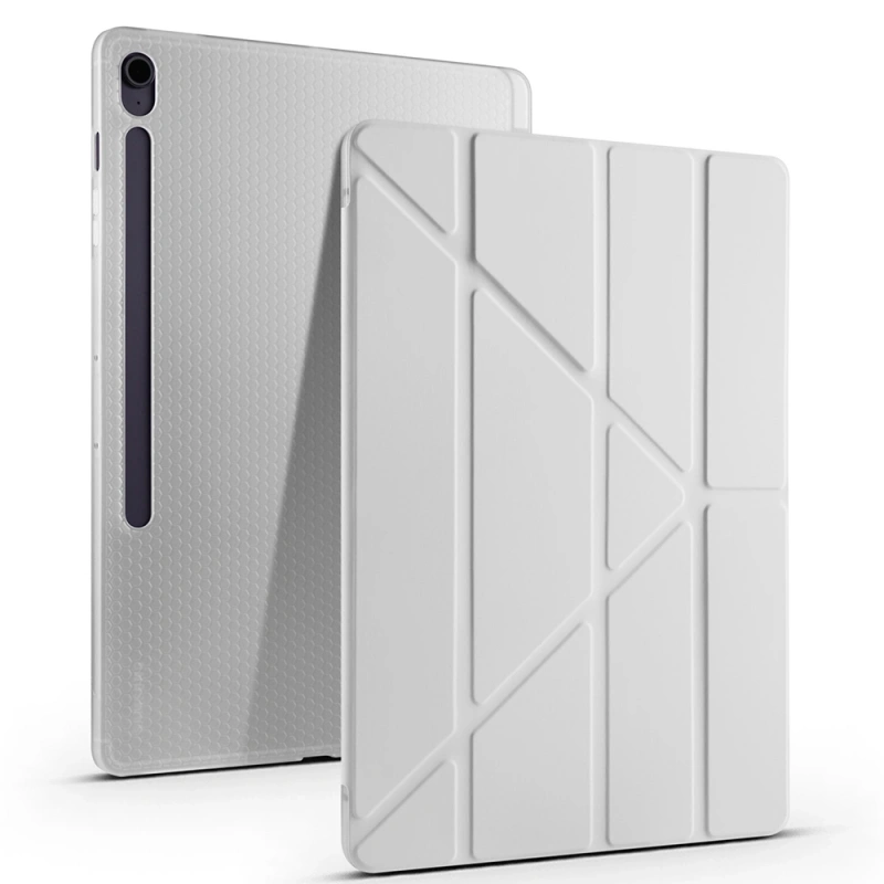Galaxy Tab S10 FE Plus Kılıf Zore Tri Folding Kalem Bölmeli Standlı Kılıf