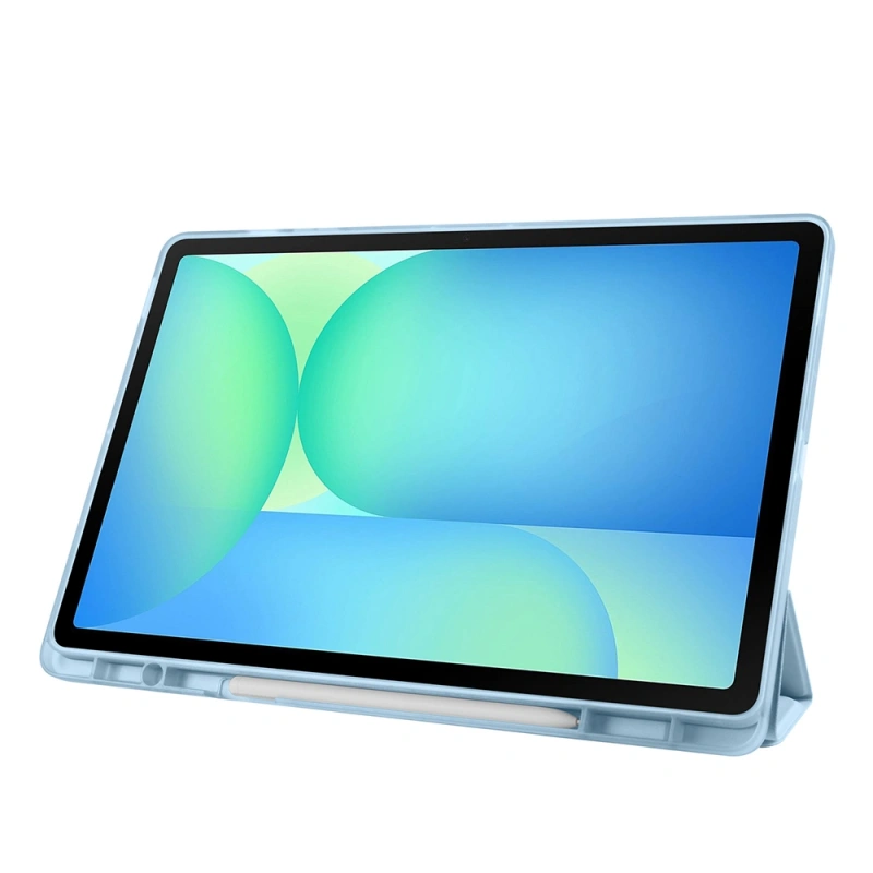 Galaxy Tab S10 FE Plus Kılıf Zore Tri Folding Kalem Bölmeli Standlı Kılıf