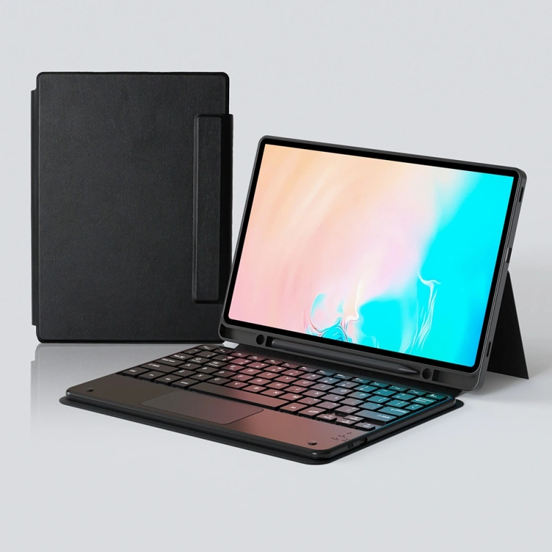 Galaxy Tab S10 FE Plus Zore Border Keyboard Bluetooh Bağlantılı Standlı Klavyeli Tablet Kılıfı