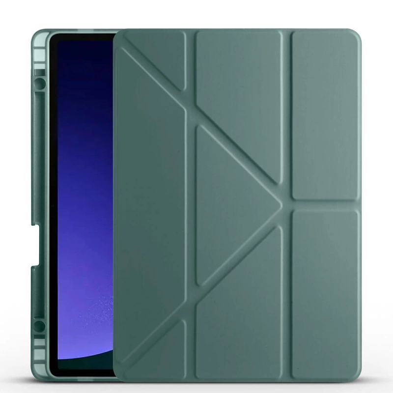 Galaxy Tab S10 Kılıf Zore Tri Folding Kalem Bölmeli Standlı Kılıf