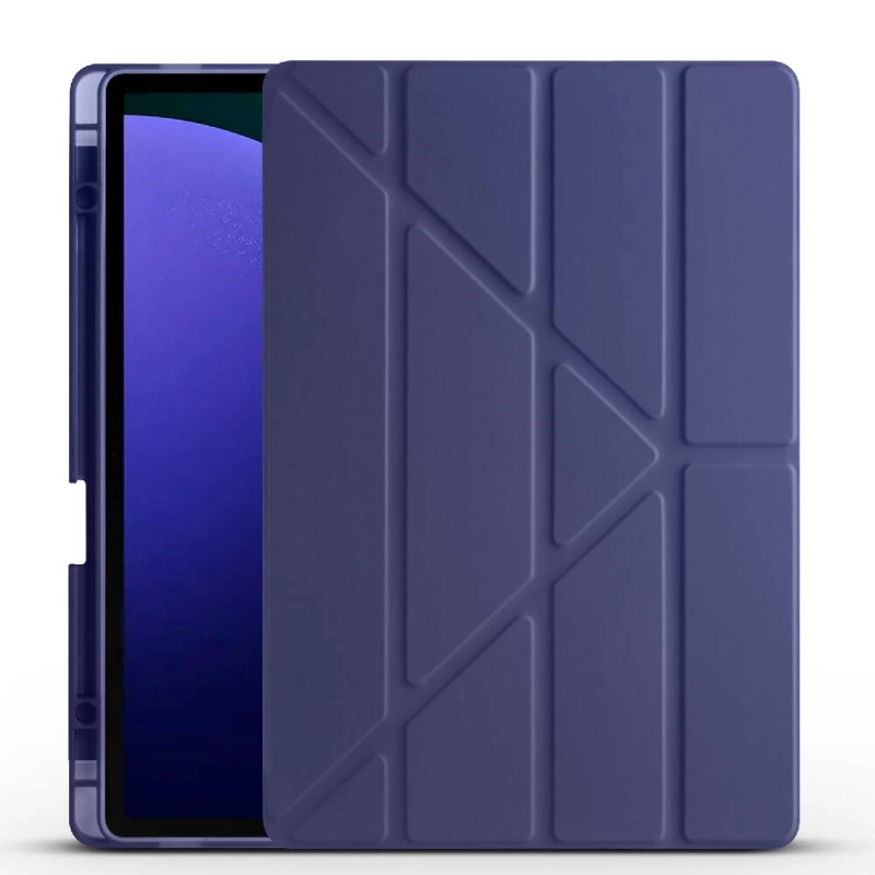 Galaxy Tab S10 Plus Kılıf Zore Tri Folding Kalem Bölmeli Standlı Kılıf