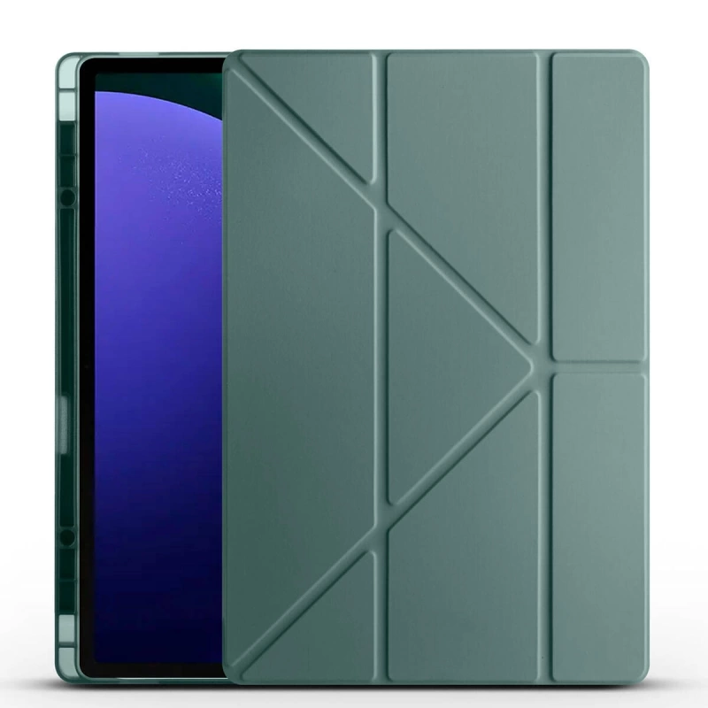 Galaxy Tab S10 Ultra Kılıf Zore Tri Folding Kalem Bölmeli Standlı Kılıf