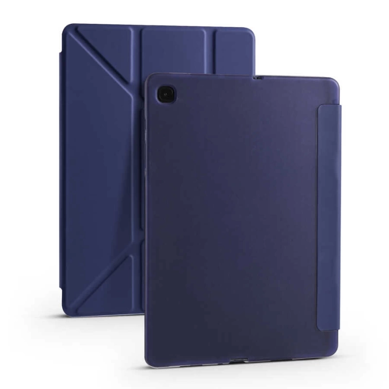 Galaxy Tab S6 Lite P610 Kılıf Zore Tri Folding Kalem Bölmeli Standlı Kılıf